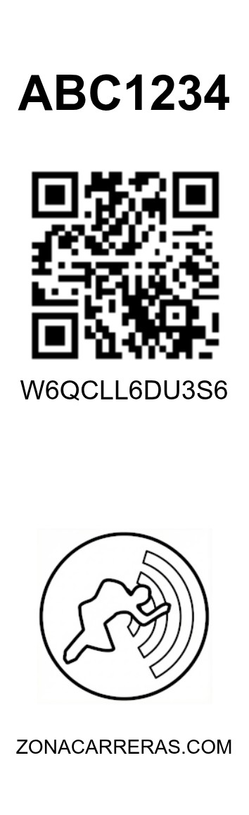 Detalle del Chip ZonaCarreras con QR personalizado